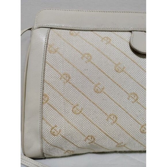 Etienne Aigner Vintage 80s Signature Crossbody Strap Shoulder Clutch Bag White - Picture 9 of 14